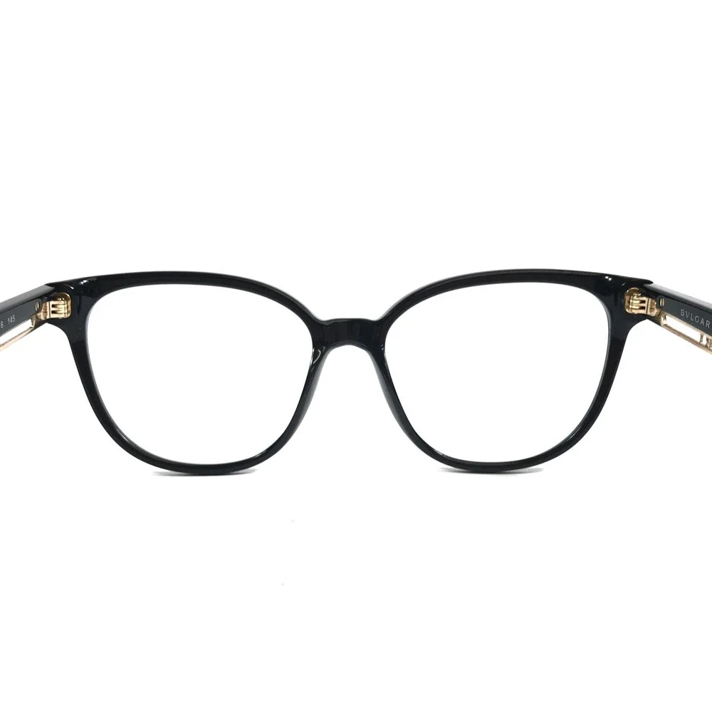 Bvglari Eyeglasses Frames 4219 501 Black Gold Cat Eye Full Rim 53-16-145